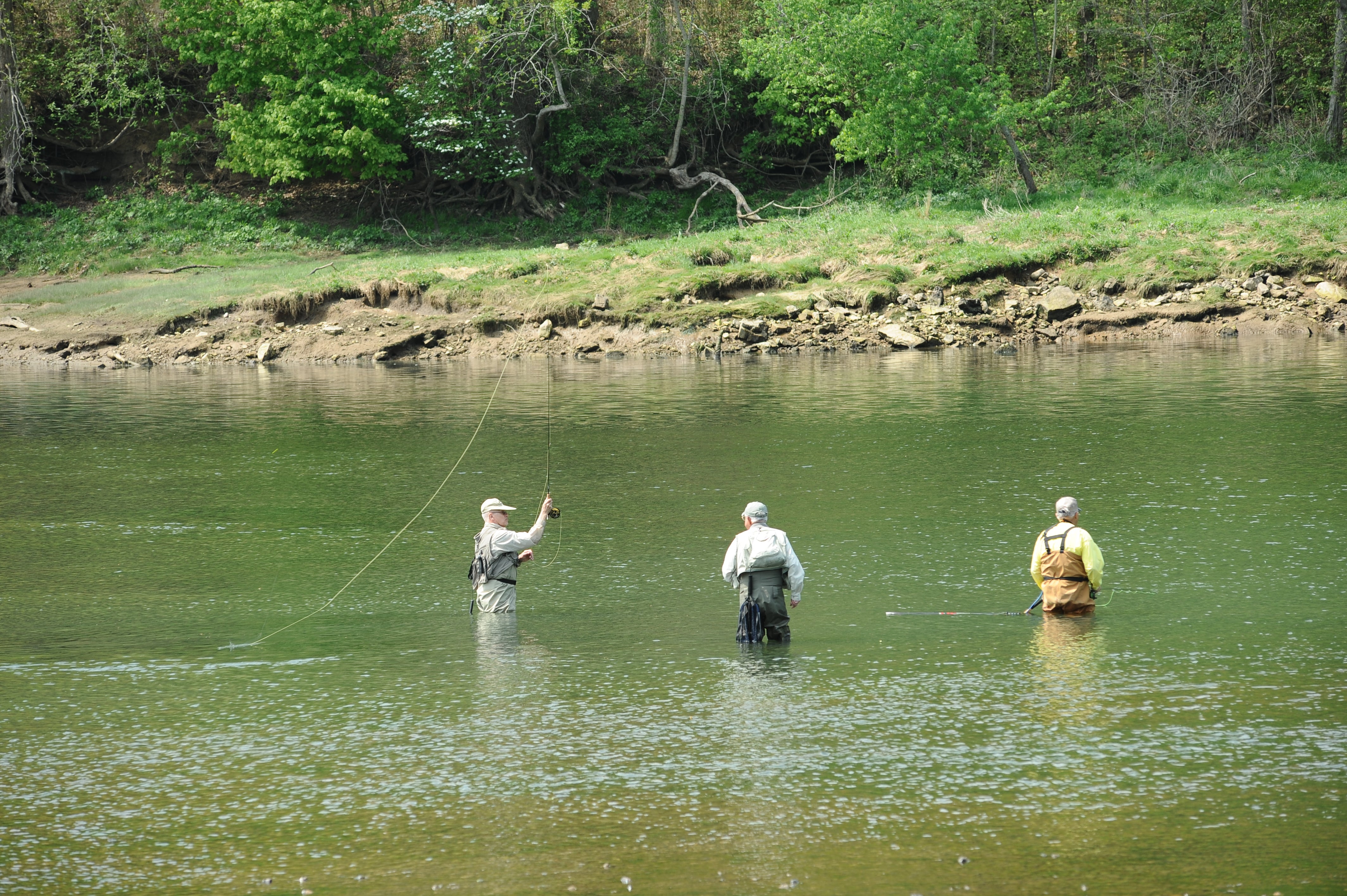 Three men fishing on the White River